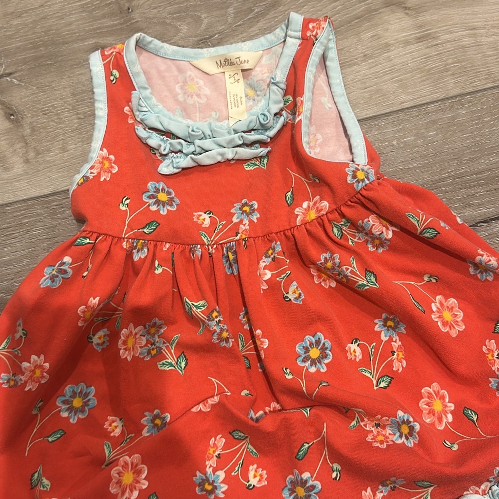 Matilda Jane Red Floral Dress with Ruffle Detail